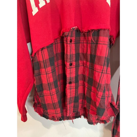 M.J. Soffe Indiana Hooded Sweatshirt With Plaid Flannel Bottom Size M - Picture 7 of 16